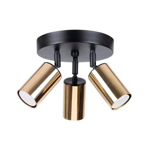 Plafondlamp WINX 3P zwart/goud