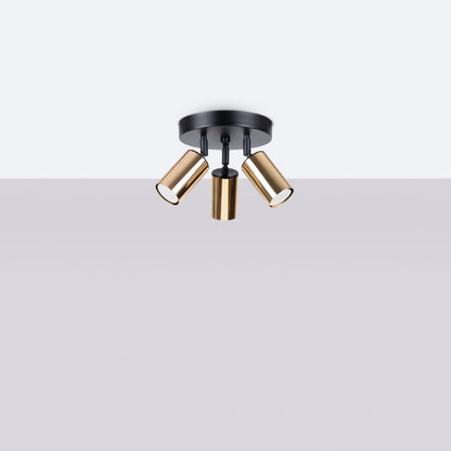 Plafondlamp WINX 3P zwart/goud