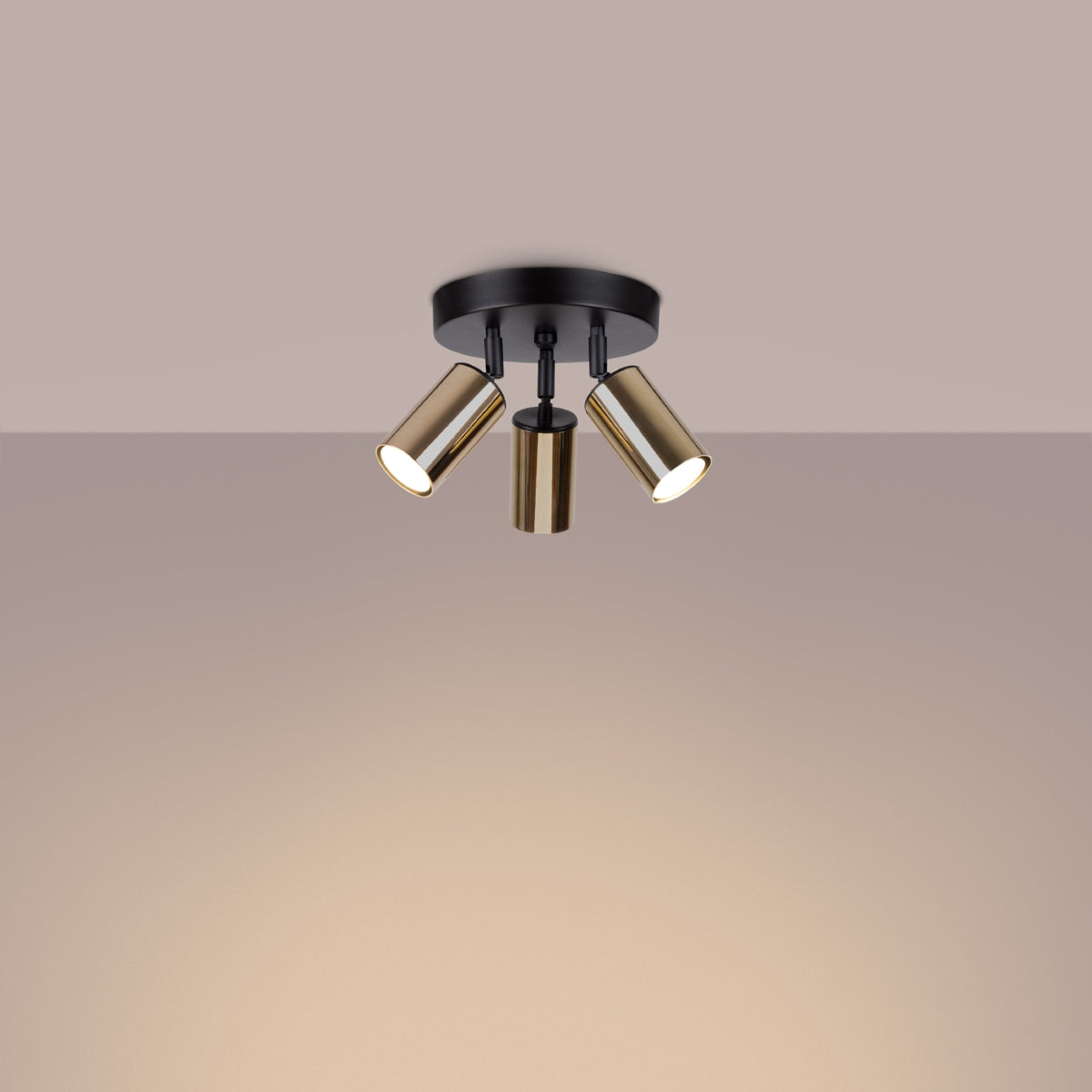 Plafondlamp WINX 3P zwart/goud