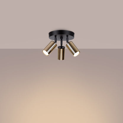 Plafondlamp WINX 3P zwart/goud