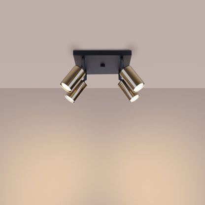 Plafondlamp WINX 4 zwart/goud