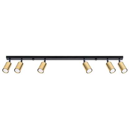 Plafondlamp WINX 6L zwart/goud