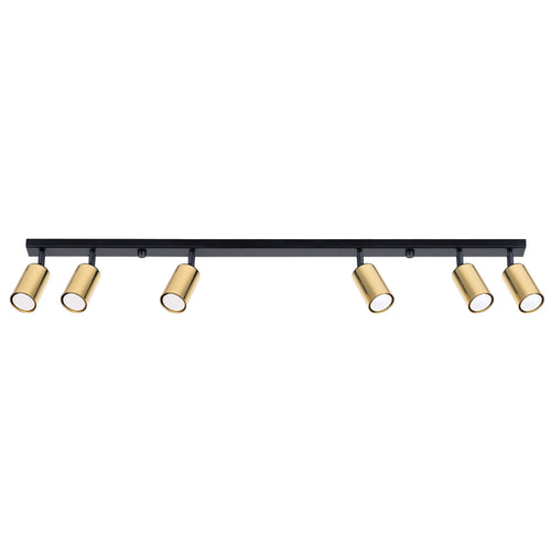 Plafondlamp WINX 6L zwart/goud