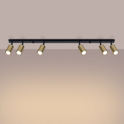 Plafondlamp WINX 6L zwart/goud