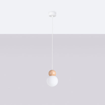 Hanglamp PEKKA 1 wit/natuurlijk hout