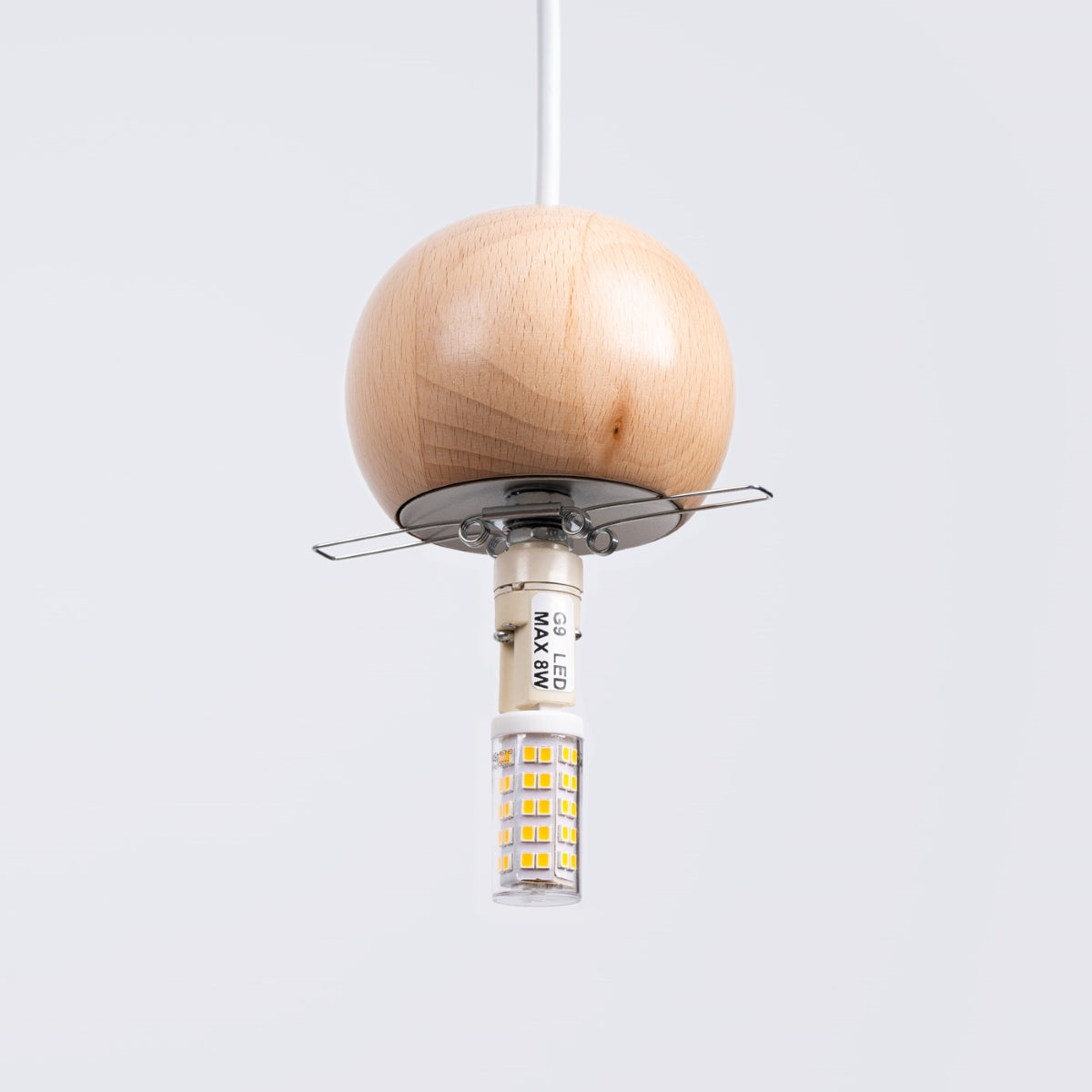 Hanglamp PEKKA 1 wit/natuurlijk hout