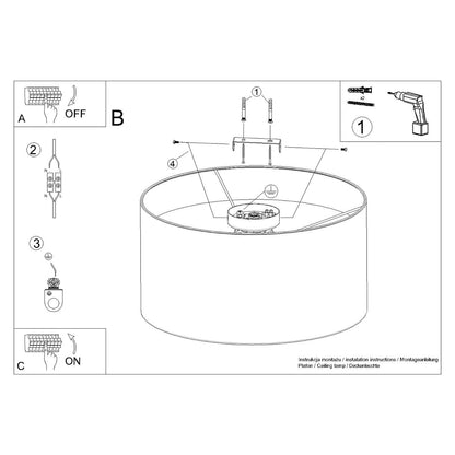 Plafondlamp TELESTO wit/donkerbruin