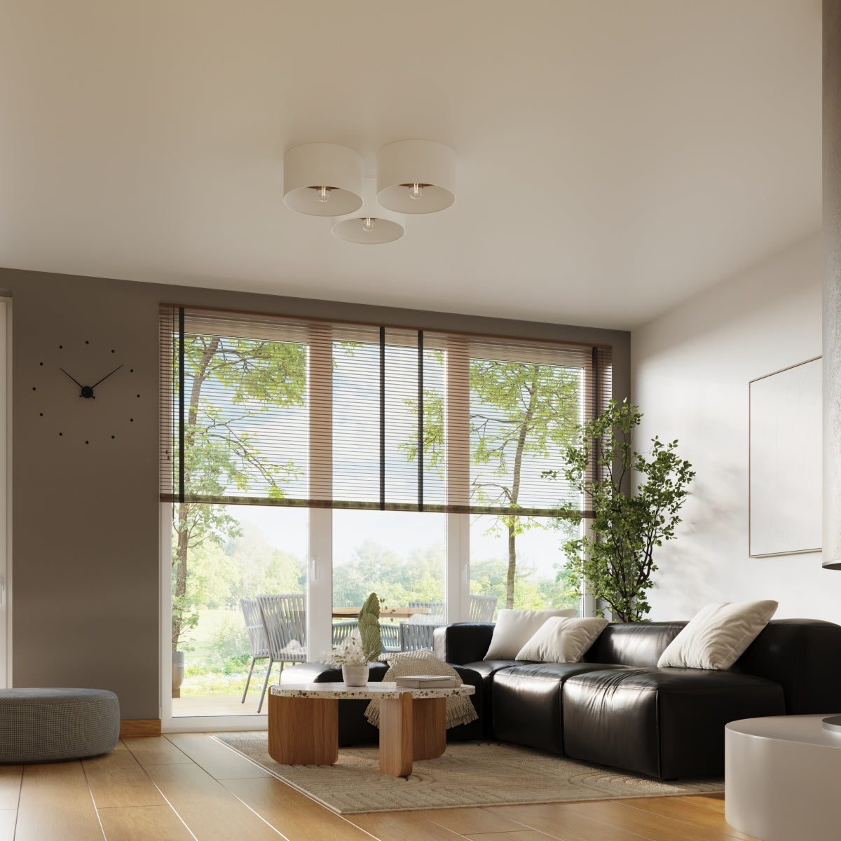 Plafondlamp TELESTO wit/donkerbruin