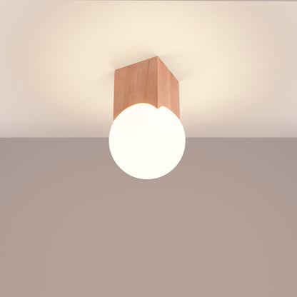 Plafondlamp SOLIS natuurlijk hout
