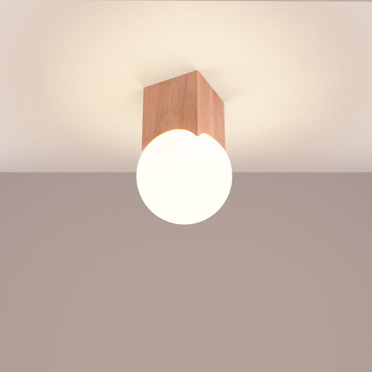 Plafondlamp SOLIS natuurlijk hout