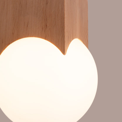Plafondlamp SOLIS natuurlijk hout