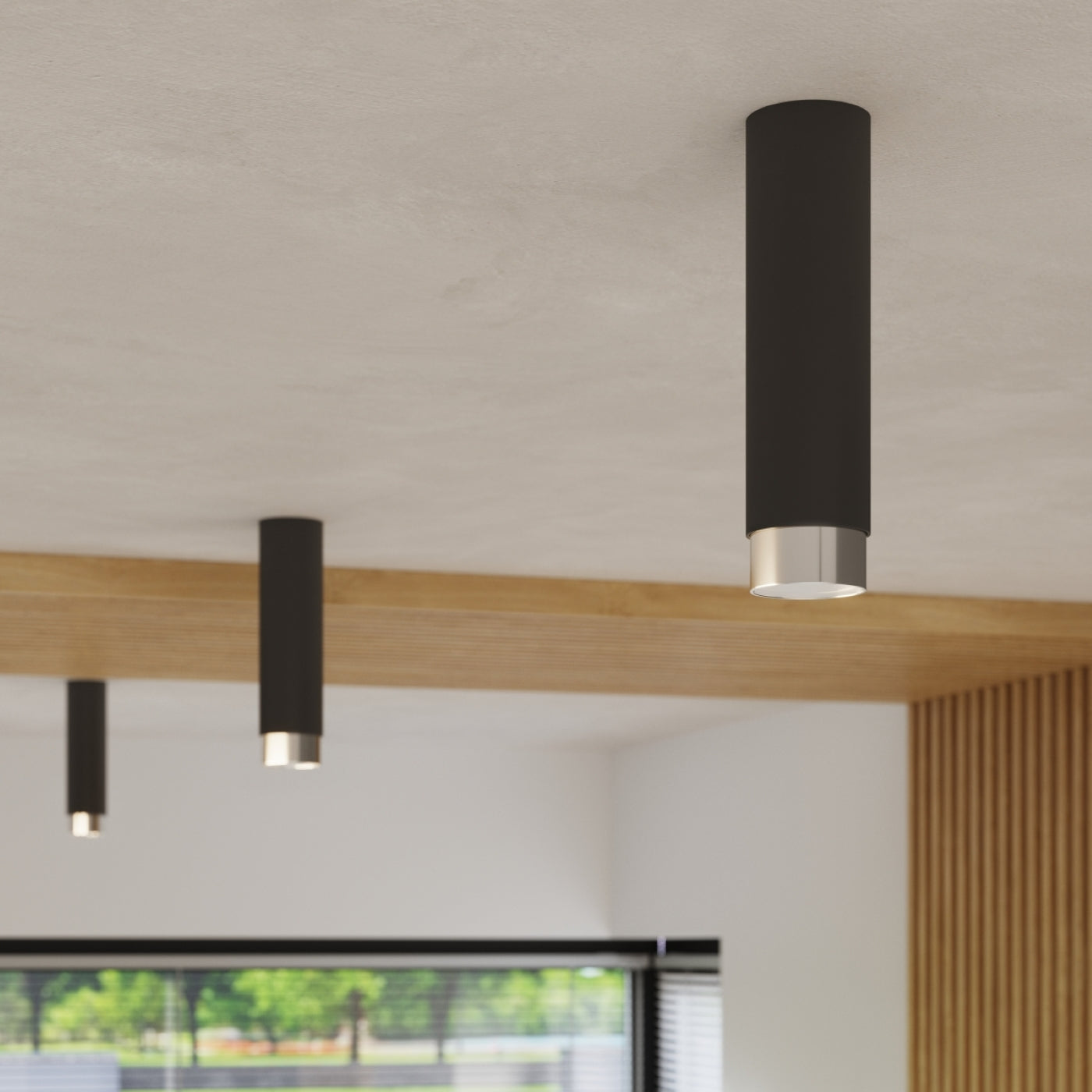 Plafondlamp NERO 12,5 zwart/chroom