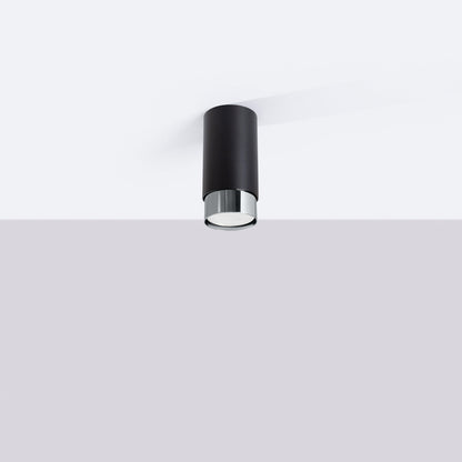 Plafondlamp NERO 12,5 zwart/chroom