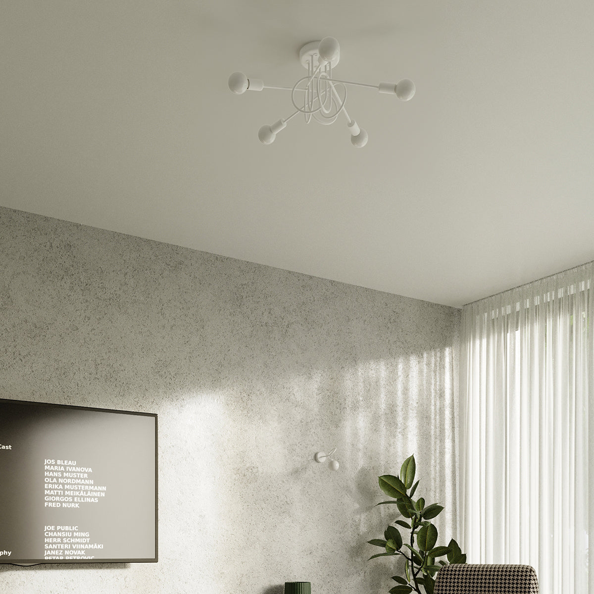 Witte loft Kroonluchter SUPEL 3