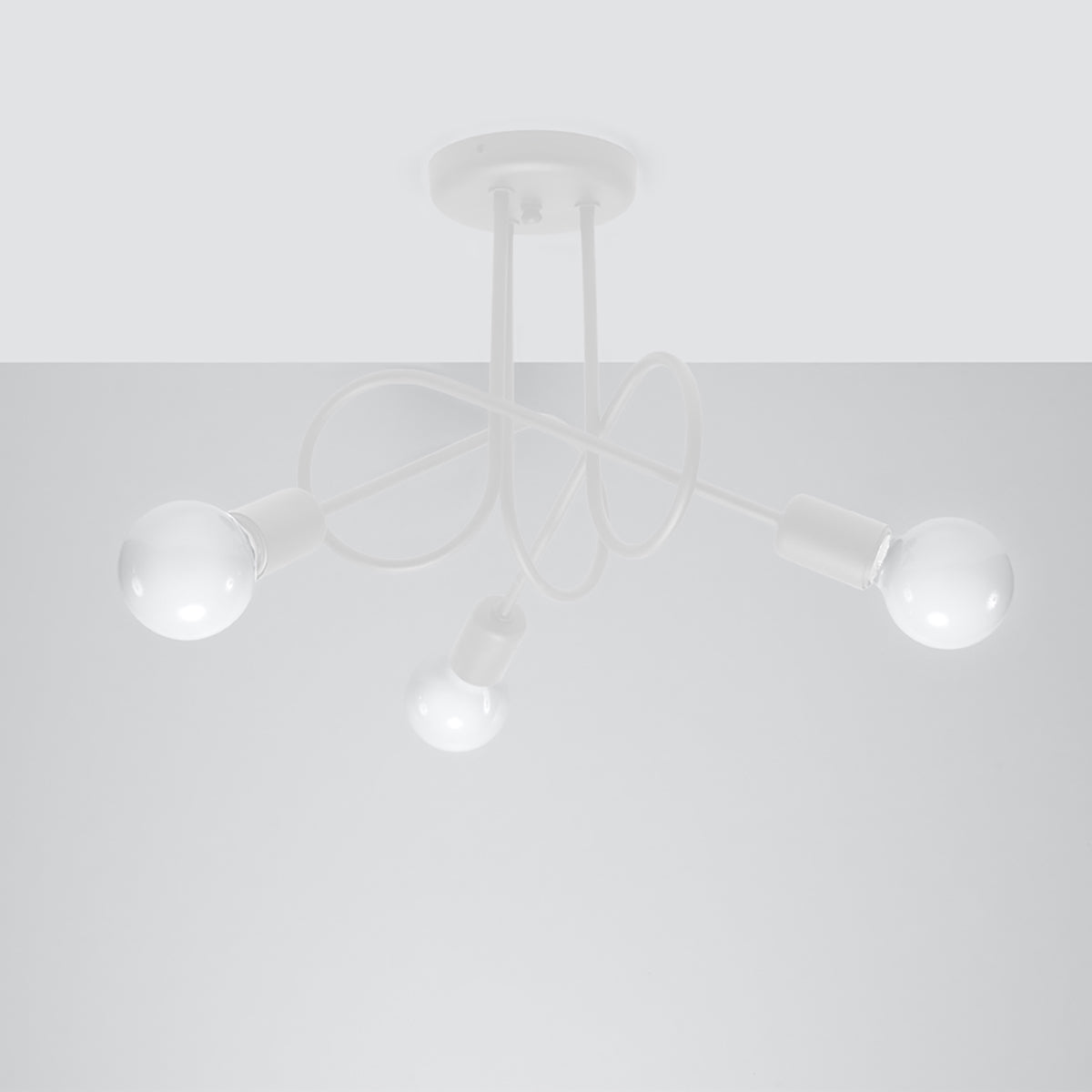 Witte loft Kroonluchter SUPEL 3