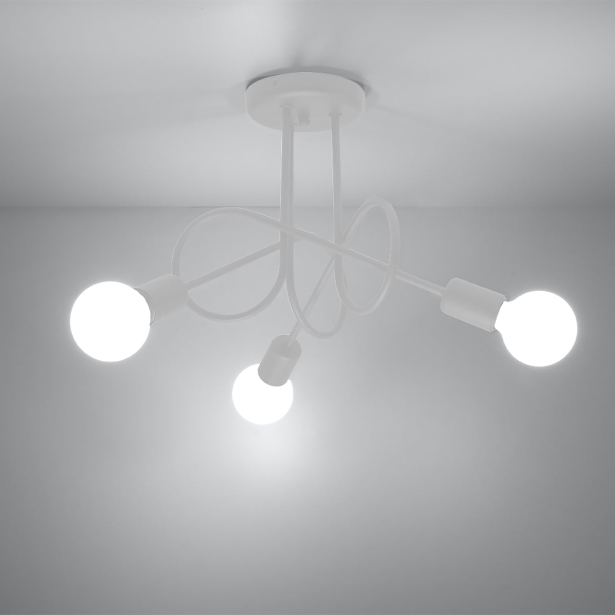 Witte loft Kroonluchter SUPEL 3