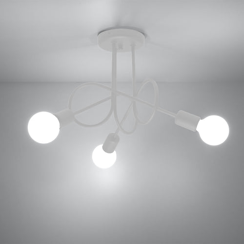 Witte loft Kroonluchter SUPEL 3