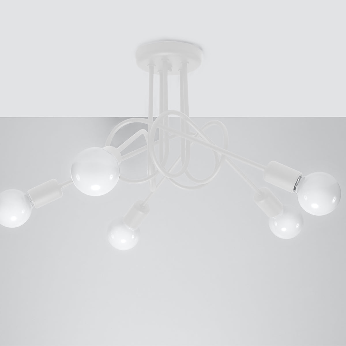Witte loft Kroonluchter SUPEL 5