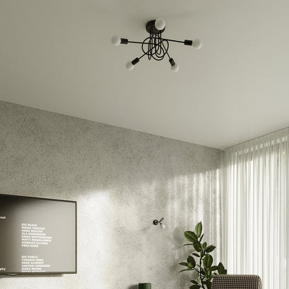 Zwarte loft Kroonluchter SUPEL 3