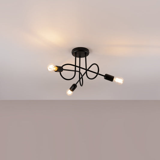 Zwarte loft Kroonluchter SUPEL 3