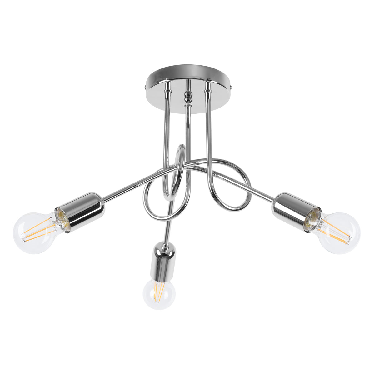 Industriële chrome Kroonluchter LOOP 3
