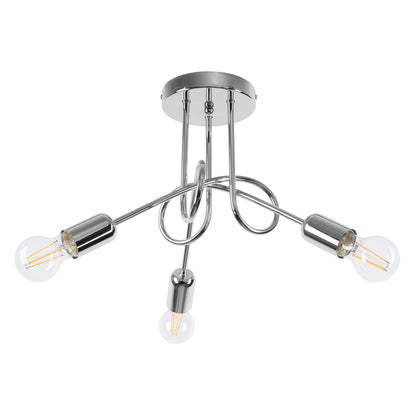 Industriële chrome Kroonluchter LOOP 3