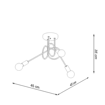 Industriële chrome Kroonluchter LOOP 3