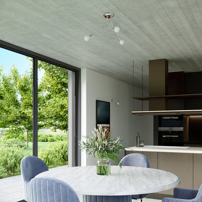 Industriële chrome Kroonluchter LOOP 3