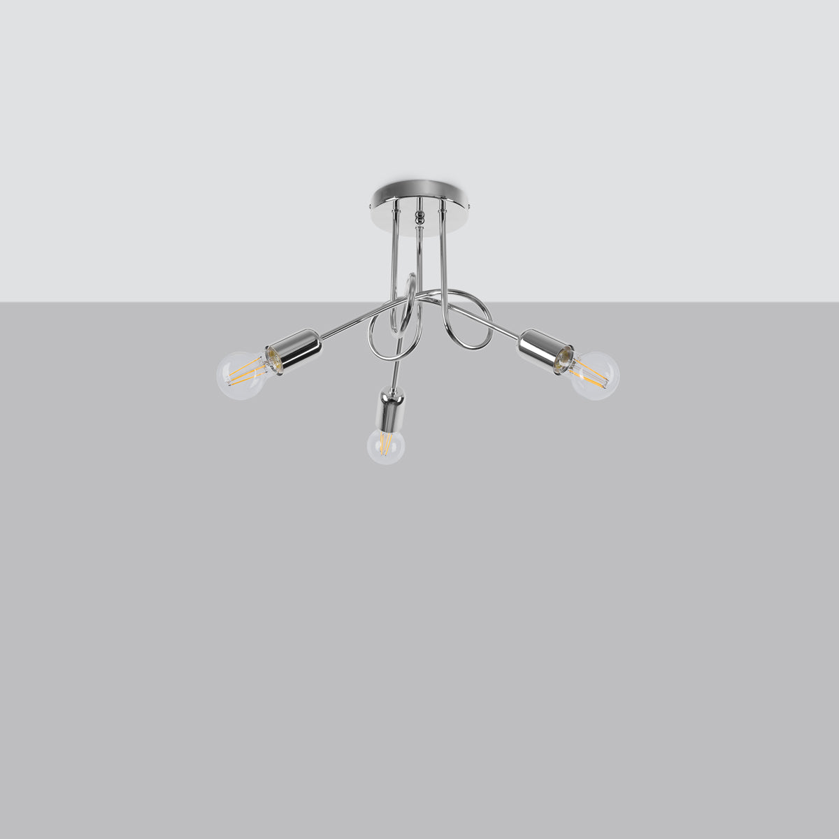 Industriële chrome Kroonluchter LOOP 3