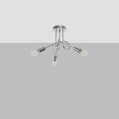 Industriële chrome Kroonluchter LOOP 3