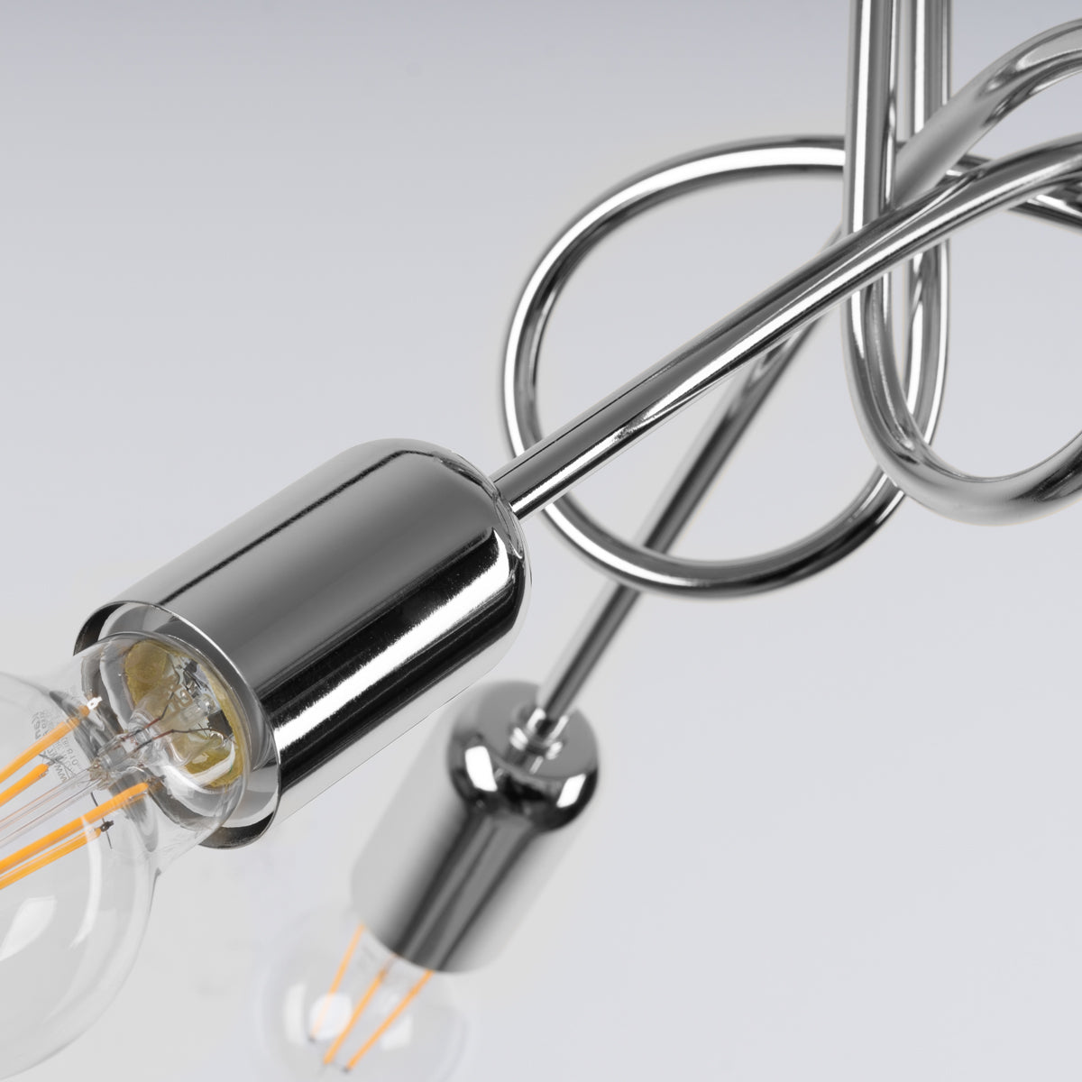 Industriële chrome Kroonluchter LOOP 3