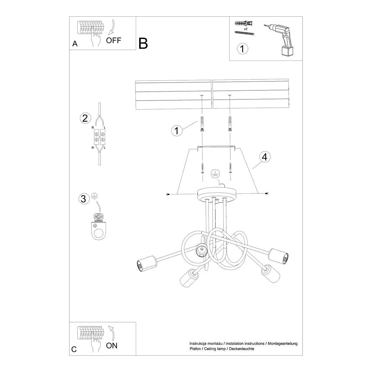 Industriële chrome Kroonluchter LOOP 5