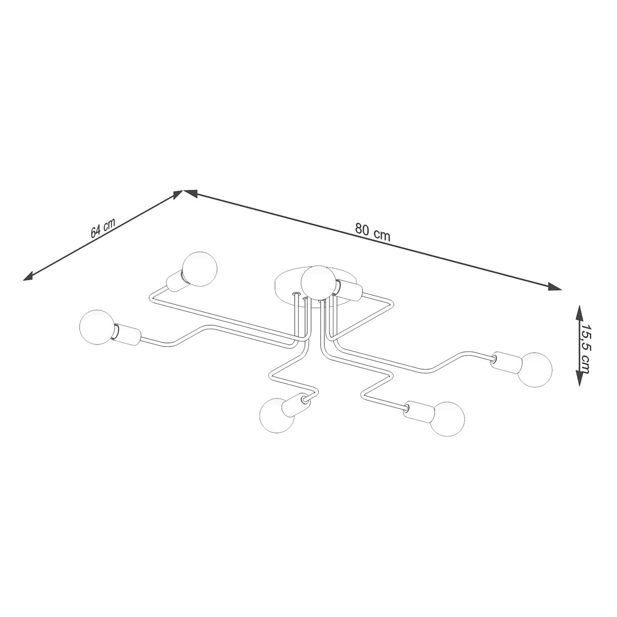 Modieuze zwarte Kroonluchter VECTOR 6