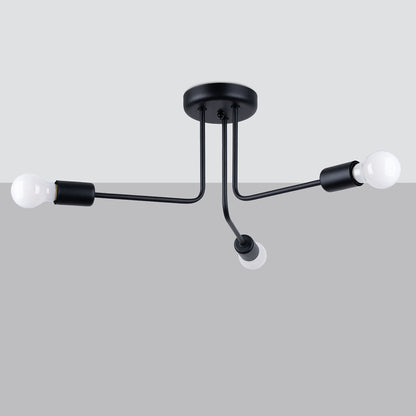Minimalistische zwarte Kroonluchter NORAH 3