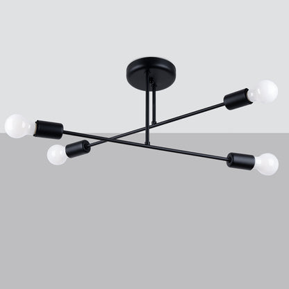 Minimalistische zwarte Kroonluchter NORAH 4