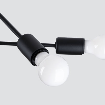 Minimalistische zwarte Kroonluchter NORAH 4