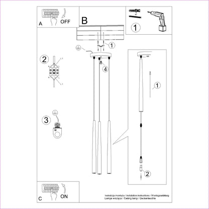 Staande lamp BLISS 3P zwart
