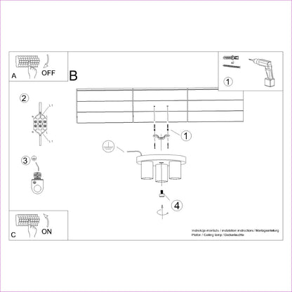 Plafondlamp LAGOS 3P zwart