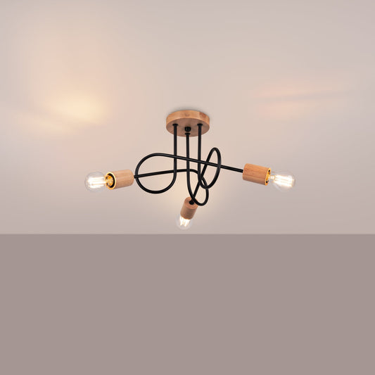 Elegante zwarte Kroonluchter EMBER 3