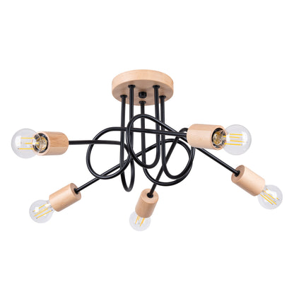 Elegante zwarte Kroonluchter EMBER 5