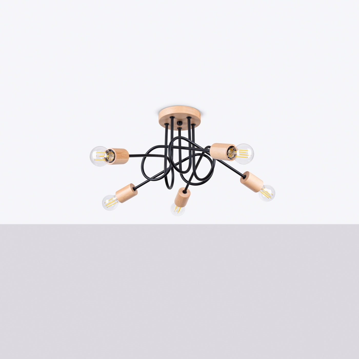 Elegante zwarte Kroonluchter EMBER 5