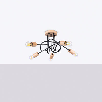 Elegante zwarte Kroonluchter EMBER 5