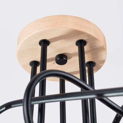 Elegante zwarte Kroonluchter EMBER 5