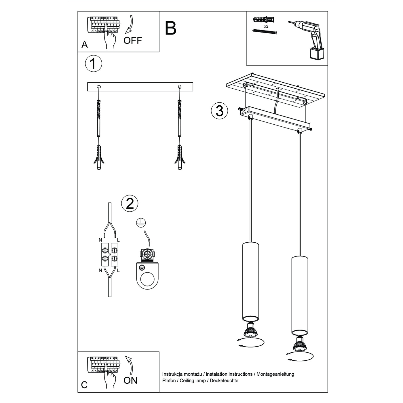 Hanglamp LAGOS 2 olijfgroen