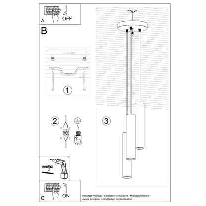 Hanglamp LAGOS 3P olijfgroen