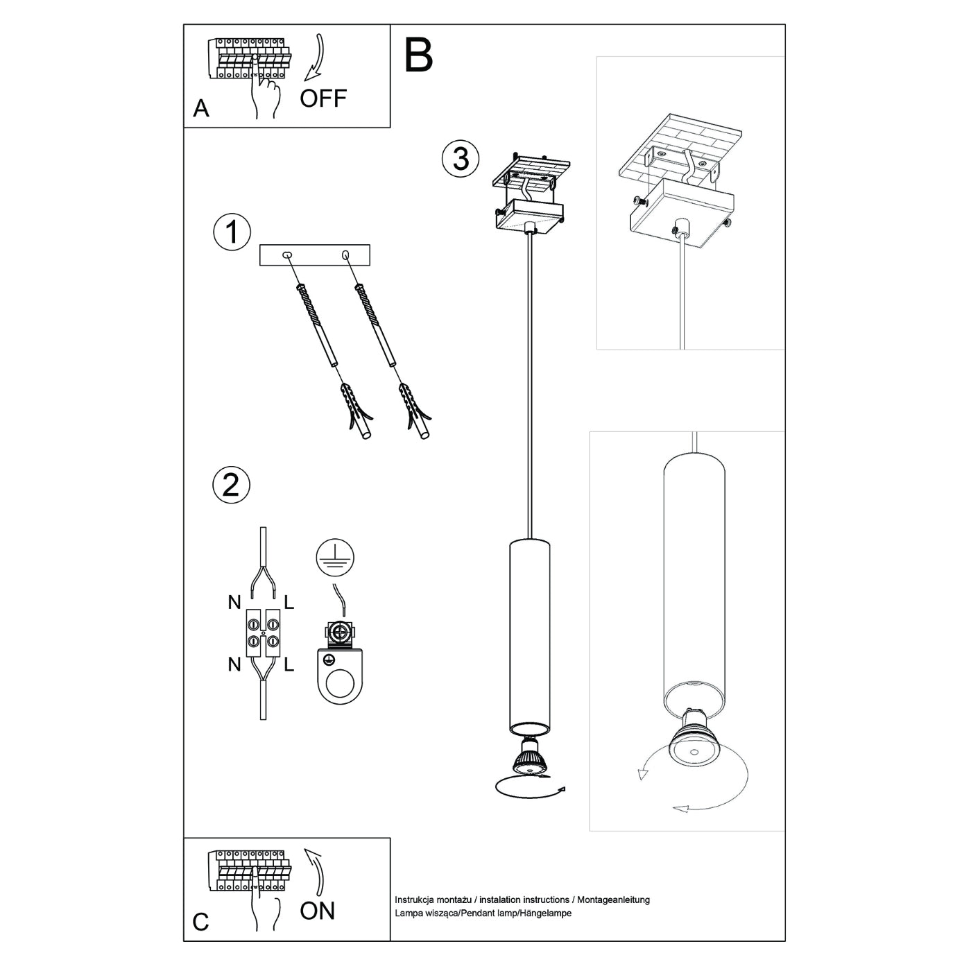 Hanglamp LAGOS 1 rood oker