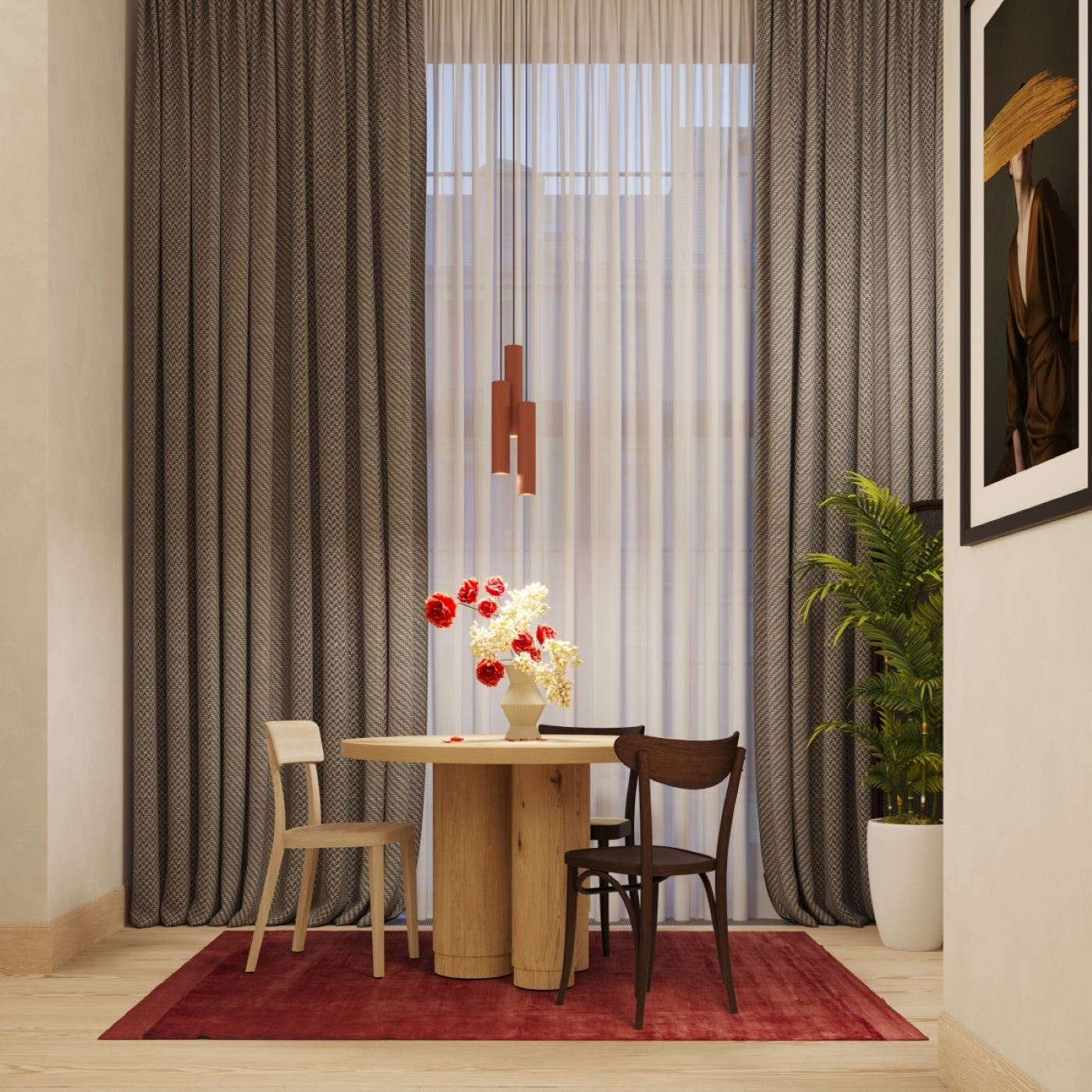 Hanglamp LAGOS 1 rood oker