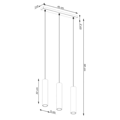 Hanglamp LAGOS 3L rood oker