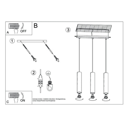 Hanglamp LAGOS 3L rood oker