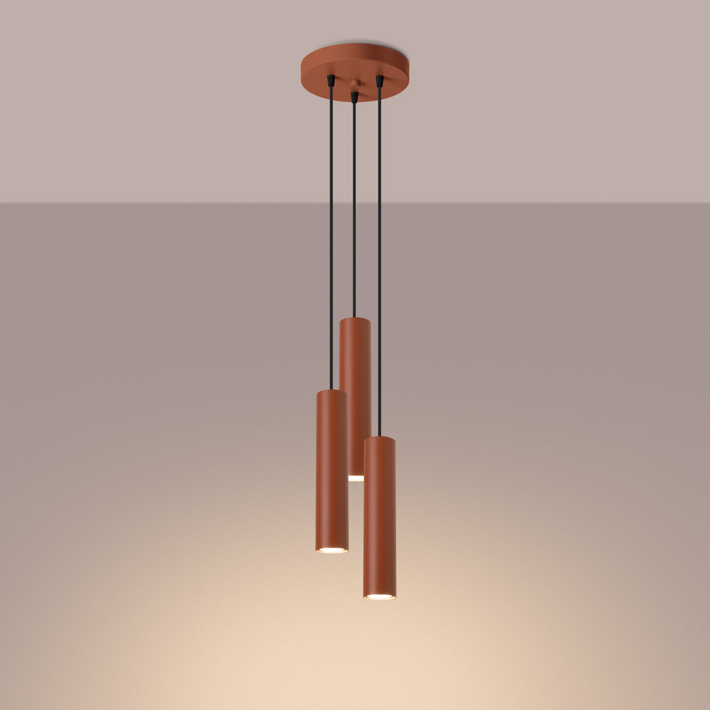 Hanglamp LAGOS 3P rood oker